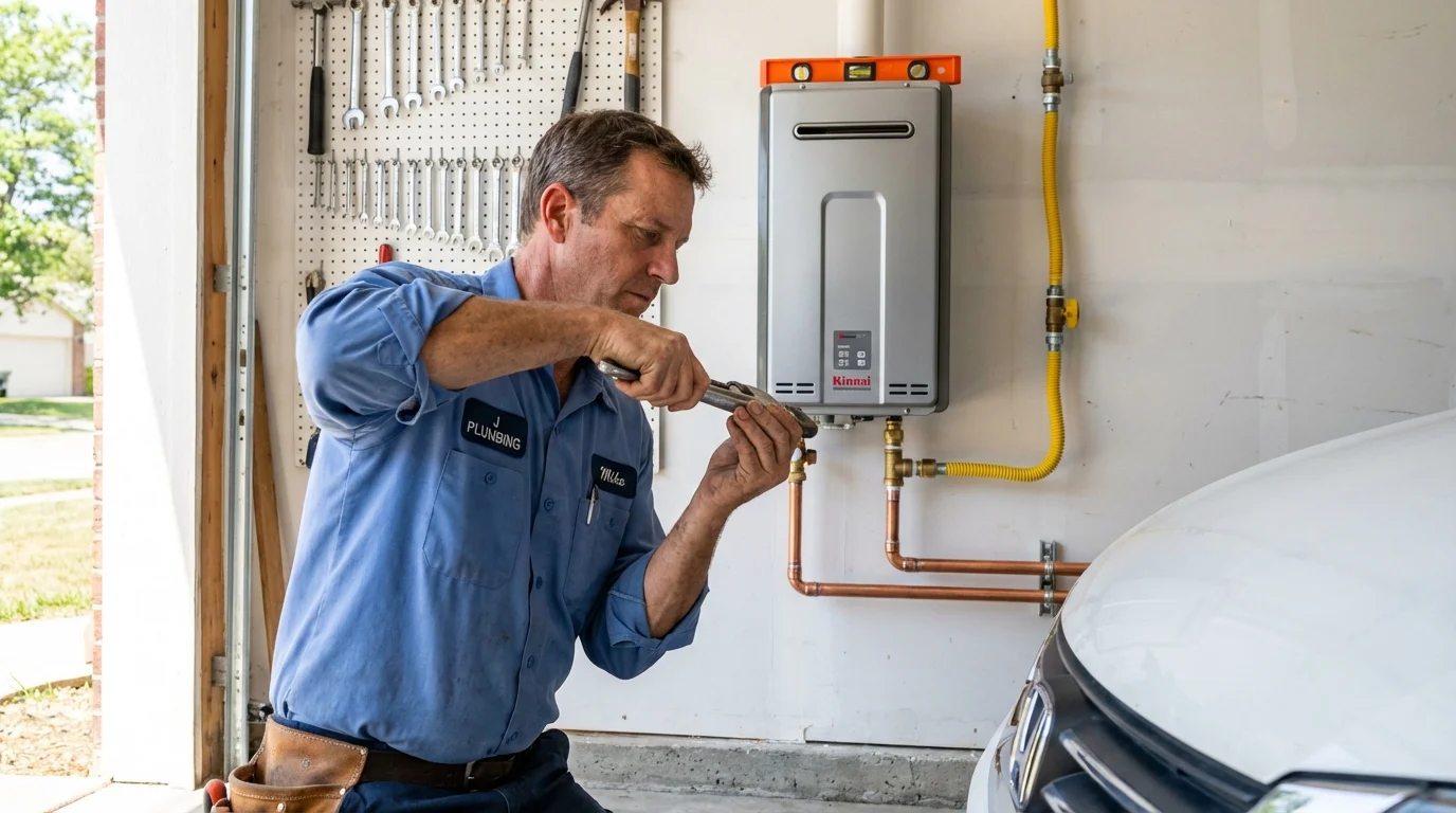 Tankless water heater installation by a Johns Plumbing LLC plumber in Ava